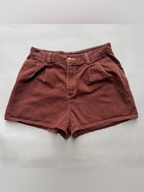 90s Gorpcore Brown Shorts with white stitching
